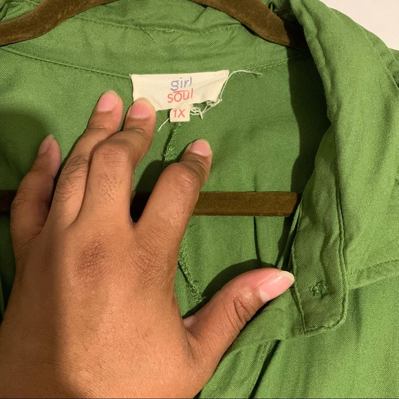 Forever 21 Girl Soul 1X Green Dress with Collar and  Tie at the waist - Picture 11 of 11